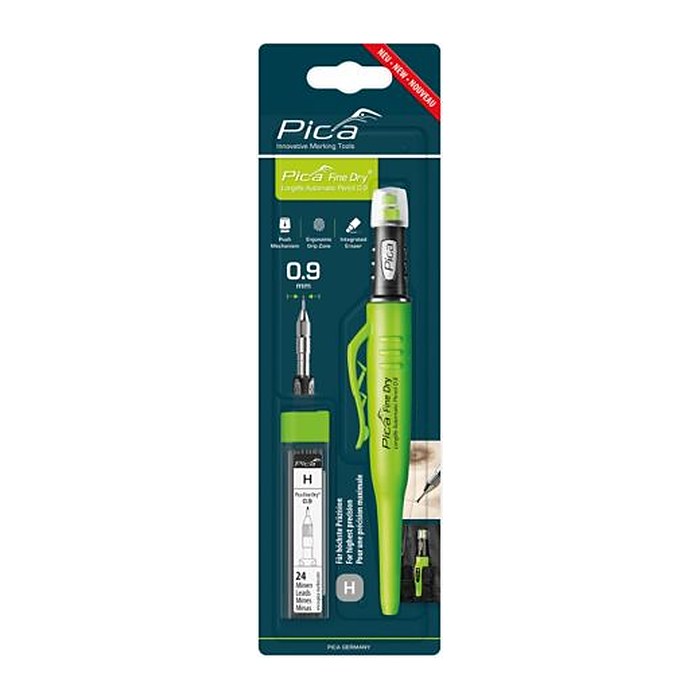Pica Fine Dry 7070 Tieflochmarker-Bleistift Set schwarz H 0,9 mm, 1 Set
