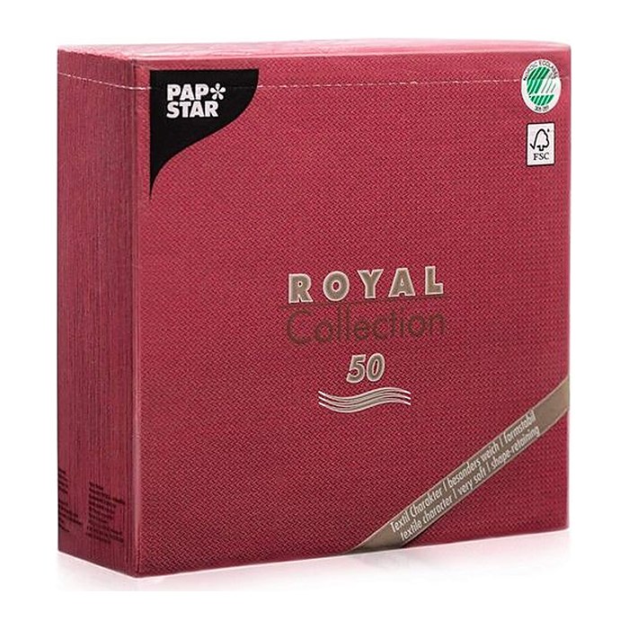 PAPSTAR Servietten bordeaux 3-lagig 40,0 x 40,0 cm, 50 St.
