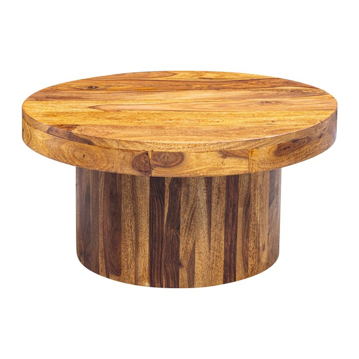 WOHNLING Couchtisch rund Massivholz sheesham 60,0 x 60,0 x 30,0 cm, 1 St.