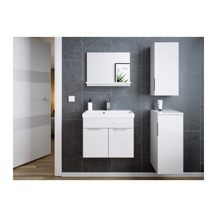 POSSEIK Badmöbel-Set 4-teilig LAGO weiß glanz 59,9 x 35,0 x 51,0 cm