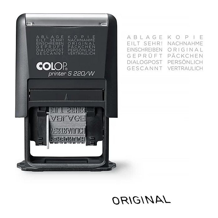 COLOP Textstempel Printer S 220/W N selbstfärbend schwarz ohne Logo, 1 St.