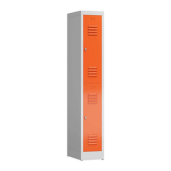 ClassiX Spind feuerrot, lichtgrau X-520214, 2 Schließfächer 31,0 x 50,0 x 180,0 cm