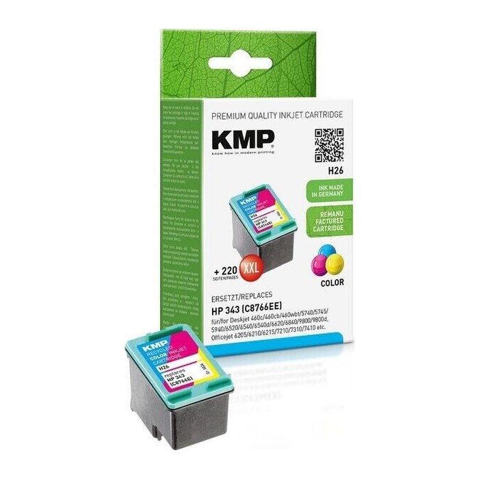KMP H26 color Druckerpatrone kompatibel zu HP 343 (C8766E)