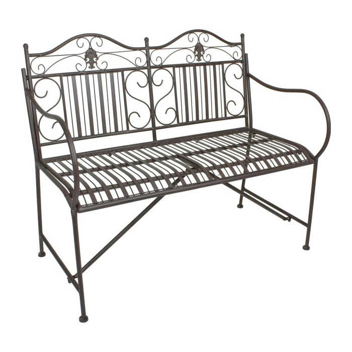 Garden Pleasure Gartenbank MANGAN 950507 schwarzbraun Metall 106,0 cm