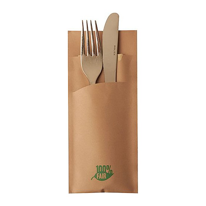 PAPSTAR Bestecktaschen braun 8,5 x 20,0 cm, 520 St.