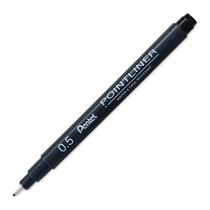 Pentel Pointliner Fineliner schwarz 0,5 mm, 1 St.