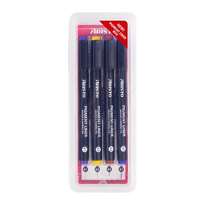 ARISTO Pigment Fineliner schwarz 0,1 + 0,3 + 0,5 + 0,7 mm, 4 St.