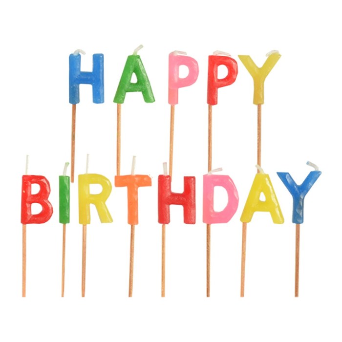 PAPSTAR Geburtstagskerzen Happy Birthday mehrfarbig, 1 Set