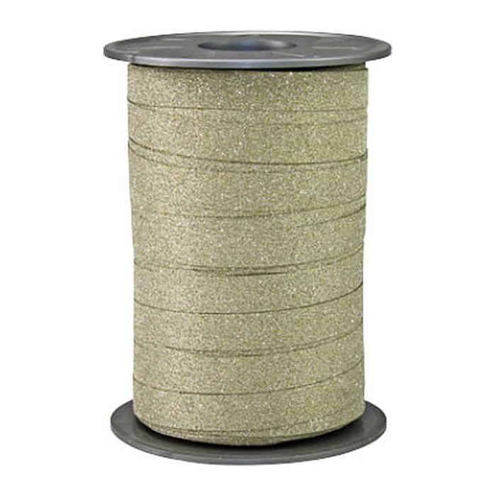 PRÄSENT Geschenkband POLY GLITTER Glitter gold 10,0 mm x 100,0 m