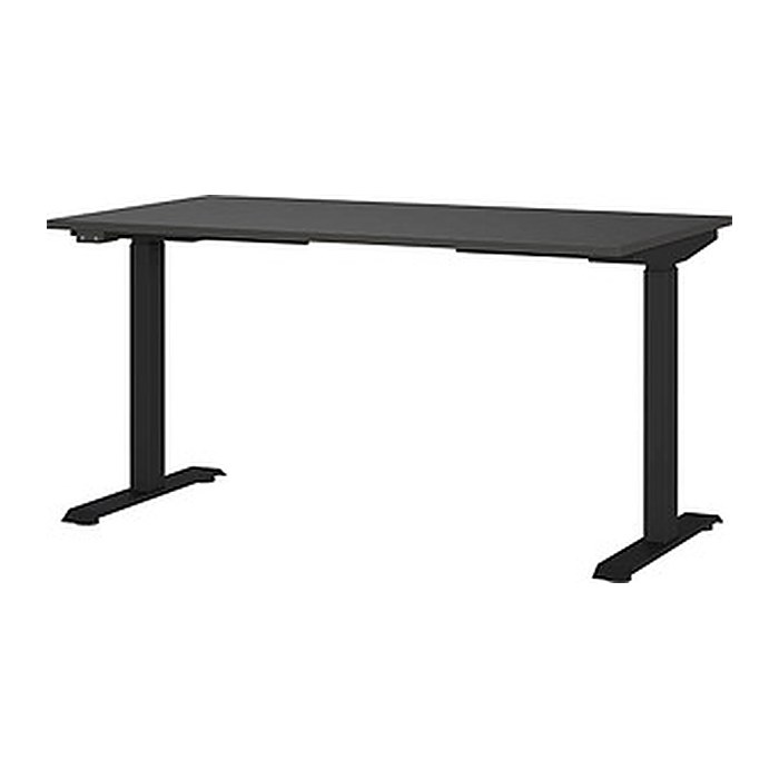 GERMANIA JET höhenverstellbarer Schreibtisch grafit rechteckig, T-Fuß-Gestell schwarz 140,0 x 80,0 cm