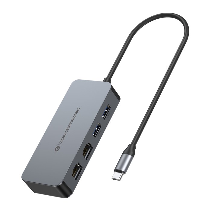 CONCEPTRONIC Adapter USB-C->2xGbE+2xUSB-A3.2 5Gbs 0.30m gr