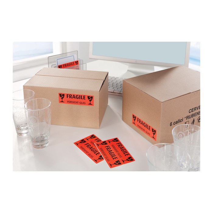 AVERY Zweckform Warnetiketten 3050 rot »Fragile Vorsicht Glas« 119,0 x 38,0 mm, 10 Etiketten