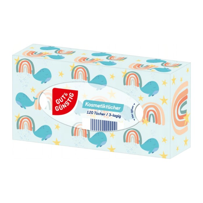 GUT&GÜNSTIG Taschentücherbox 4-lagig weiß, 100 Tücher