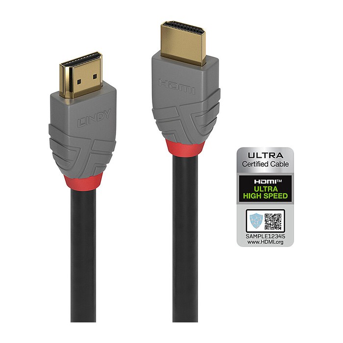 LINDY HDMI Kabel Ultra High Speed 0,5m, Anthra Line