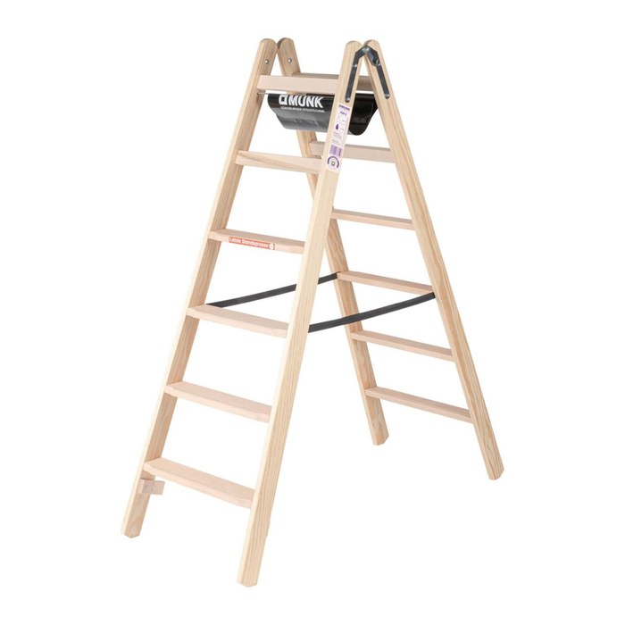 MUNK Stehleiter beidseitig 33810 natur 2x 5 Sprossen, H: 139,0 cm