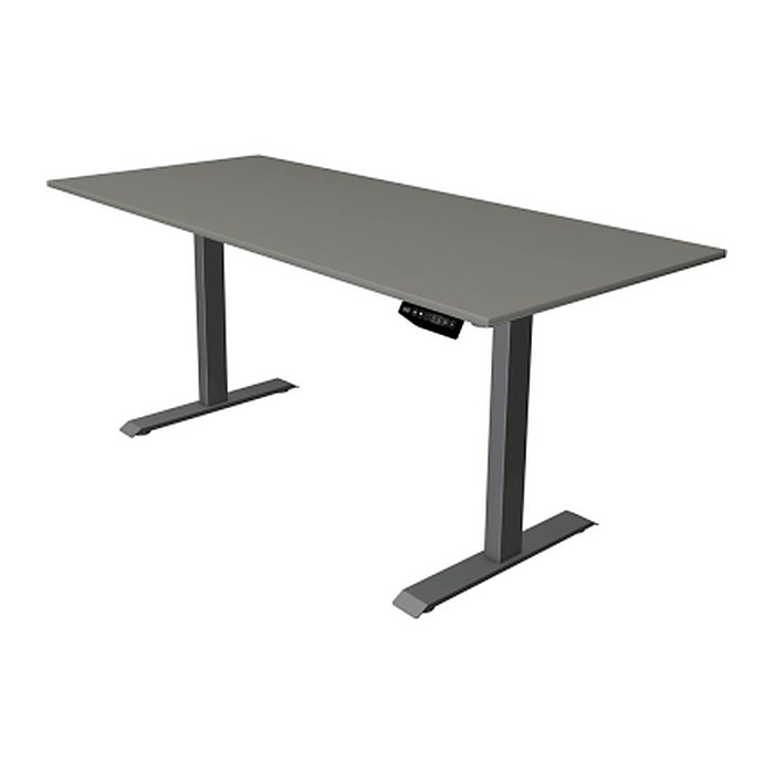 Kerkmann Move 1 elektrisch höhenverstellbarer Schreibtisch grafit rechteckig, T-Fuß-Gestell grau 180,0 x 80,0 cm