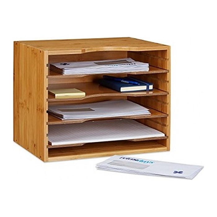 relaxdays Briefständer braun