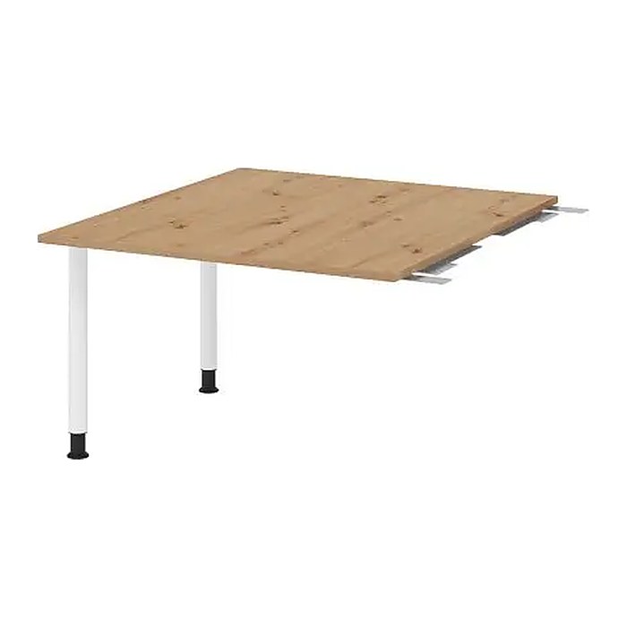 HAMMERBACHER Verbindungsplatte höhenverstellbar KT12C asteiche, weiß rechteckig 120,0 x 130,0 x 72,0 - 74,0 cm