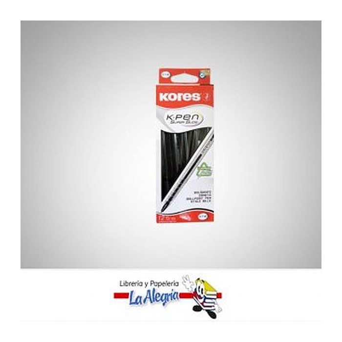 Kores® Kugelschreiber K1 transparent, Schreibfarbe: schwarz, 1 St.