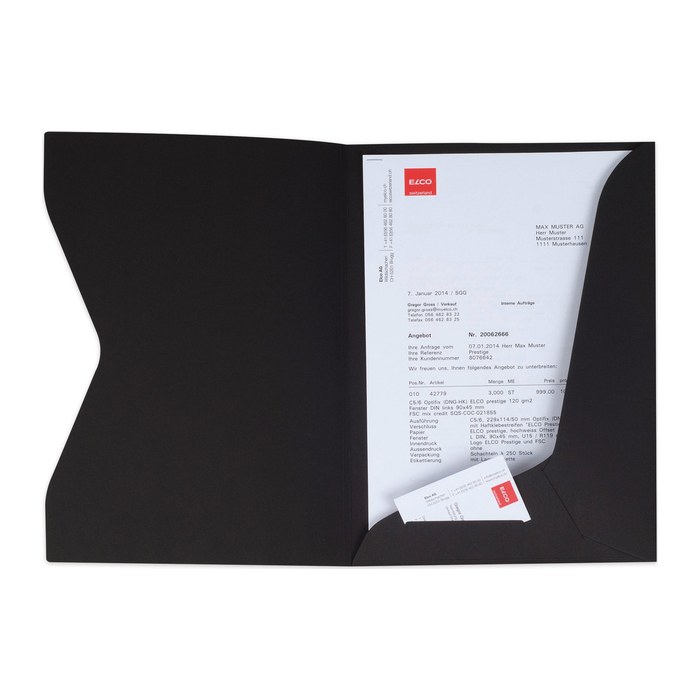 ELCO Angebotsmappen Prestige DIN A4 schwarz, 10 St.