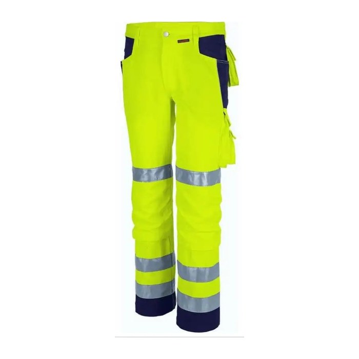 QUALITEX® unisex Warnschutzhose gelb, marine Größe 50