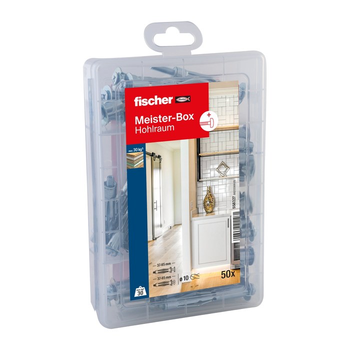 fischer Meister-Box Hohlraum 558327 Hohlraumdübel-Sortiment Ø 5 mm, 50-teilig