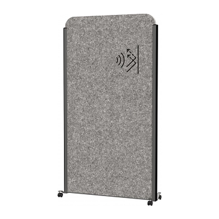 MAUL Akustik-Trennwand MAULcocoon 9701189, dunkelgrau 100,0 x 182,0 cm mit Rollen, 1 St.