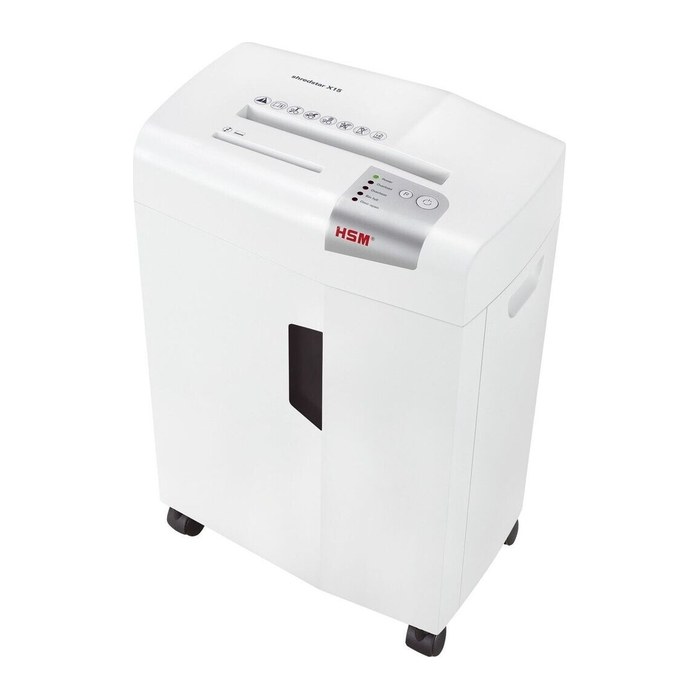 HSM shredstar X15 Aktenvernichter mit Partikelschnitt P-4, 4 x 37 mm, bis 15 Blatt, weiß
