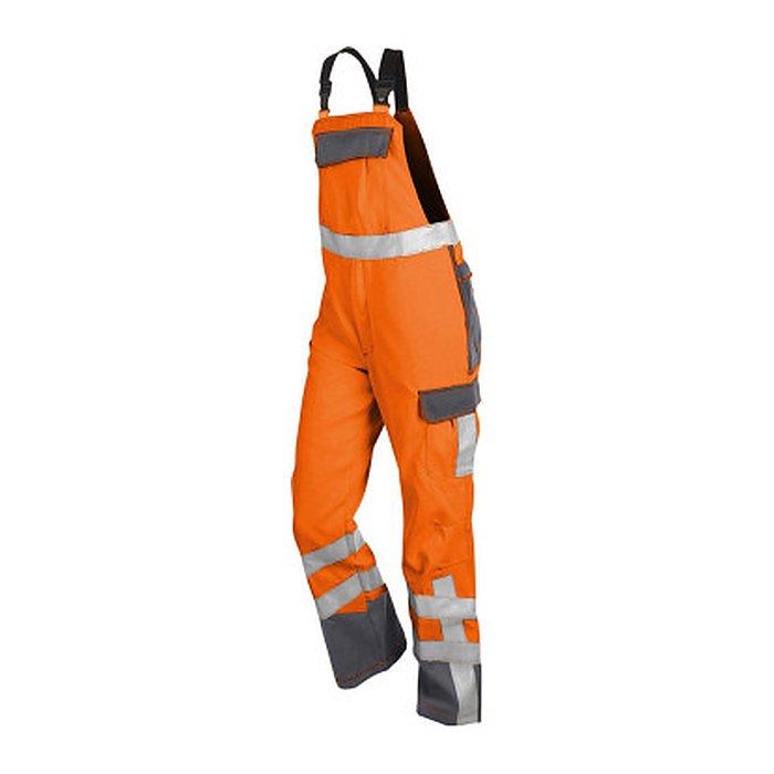 KÜBLER® unisex Warnschutz-Latzhose PSA SAFETY X7 warnorange, anthrazit Größe 46