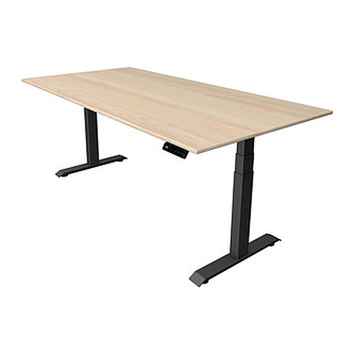 Kerkmann Move 4 elektrisch höhenverstellbarer Schreibtisch ahorn rechteckig, T-Fuß-Gestell grau 200,0 x 100,0 cm