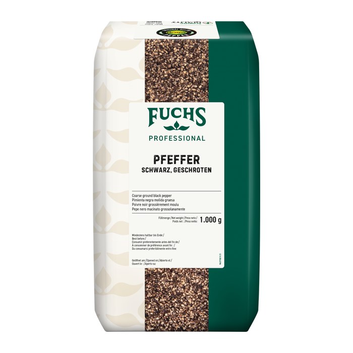 Fuchs Pfeffer schwarz geschrotet Gewürz, 1,0 kg