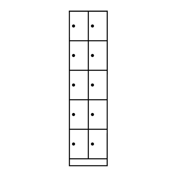 CP Schließfachschrank S 2000 Classic lichtgrau 80700-20 S10000, 10 Schließfächer 46,0 x 48,0 x 195,0 cm