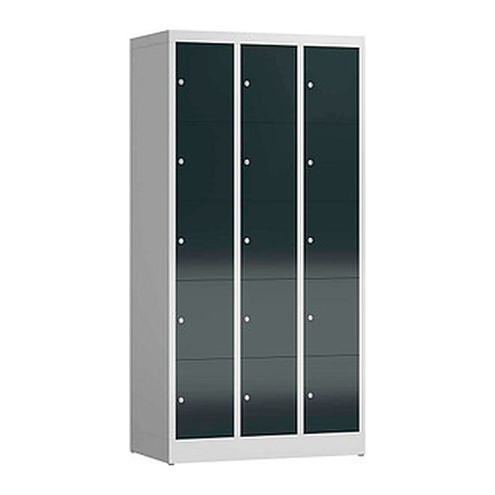 ClassiX Schließfachschrank anthrazit, lichtgrau X-520538, 15 Schließfächer 87,0 x 50,0 x 180,0 cm