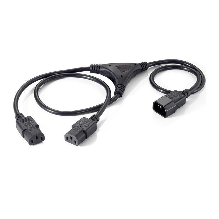 Equip Y-Netzverlängerung IEC C14->2xIEC C13 St/Bu 1.60m PVC Polybeutel