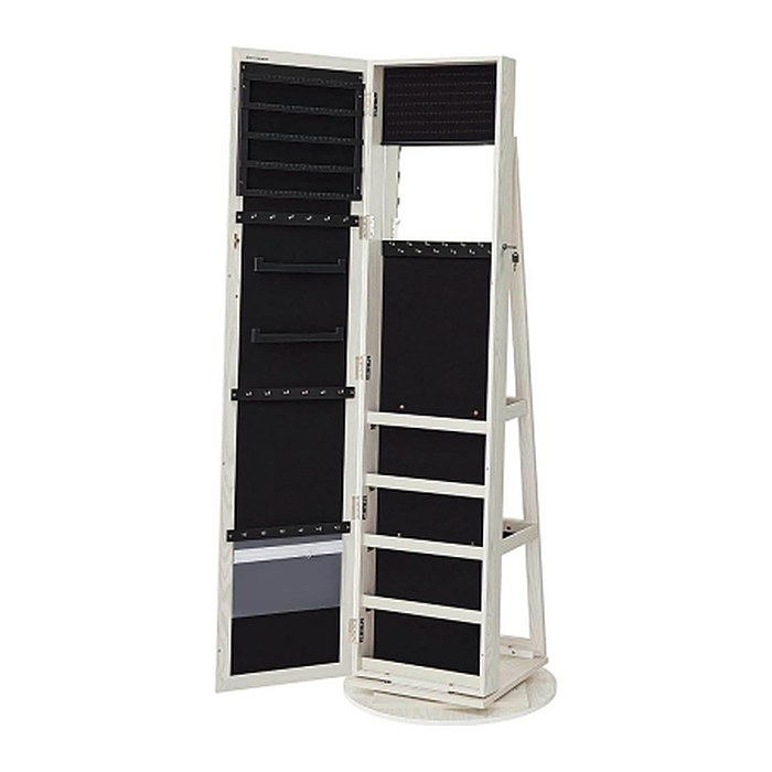 SONGMICS Schmuckschrank weiß 2 Fachböden