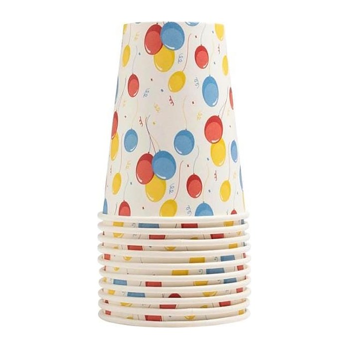 PROnappe Einweg-Kaffeebecher Ballons mehrfarbig 200,0 ml, 10 St.
