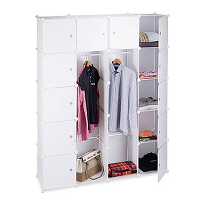 relaxdays Kleiderschrank, 10021971_49 weiß, transparent 145,0 x 36,5 x 180,0 cm, 1 St.
