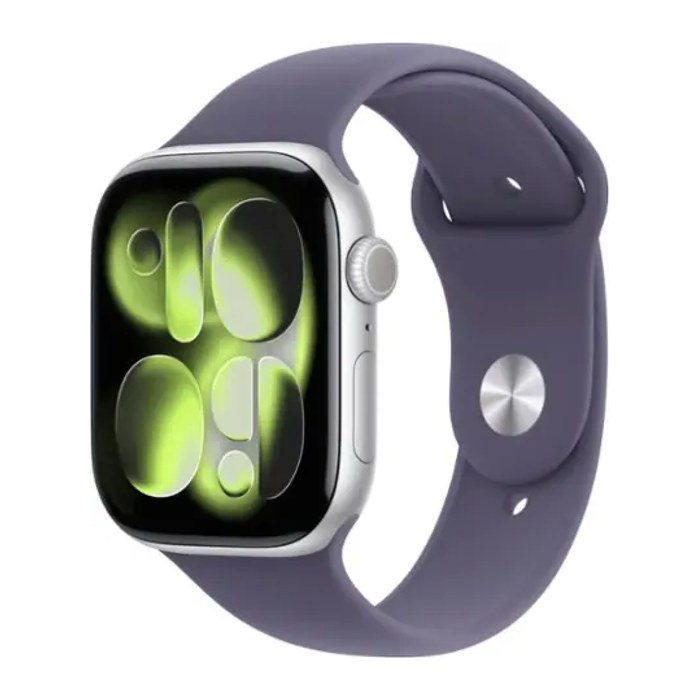 Apple Watch Series 11 46 mm Aluminium (GPS) Sportarmband M/L nebelviolett, silber