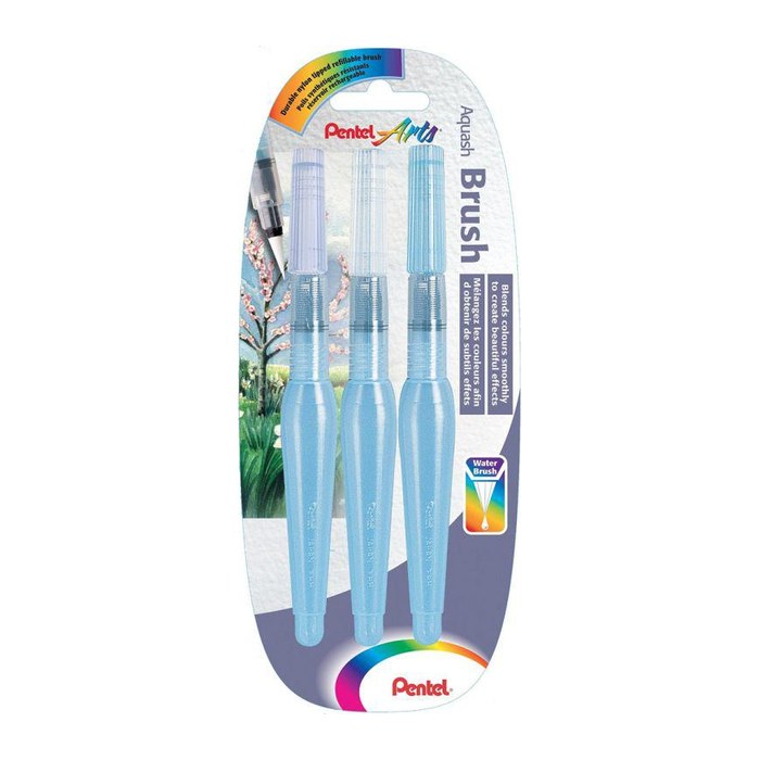 Pentel Aquash Brush Pinsel-Set, 3-teilig