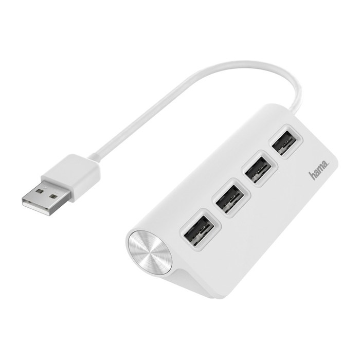 hama USB-Hub 4-fach weiß