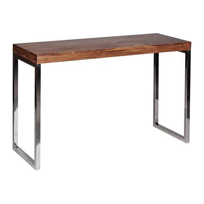 WOHNLING Schreibtisch braun rechteckig, Kufen-Gestell chrom 120,0 x 45,0 cm