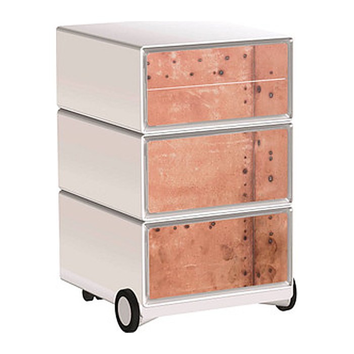PAPERFLOW easyBox Industrial Rollcontainer weiß, bunt 61778 4 Auszüge 39,0 x 43,6 x 64,2 cm