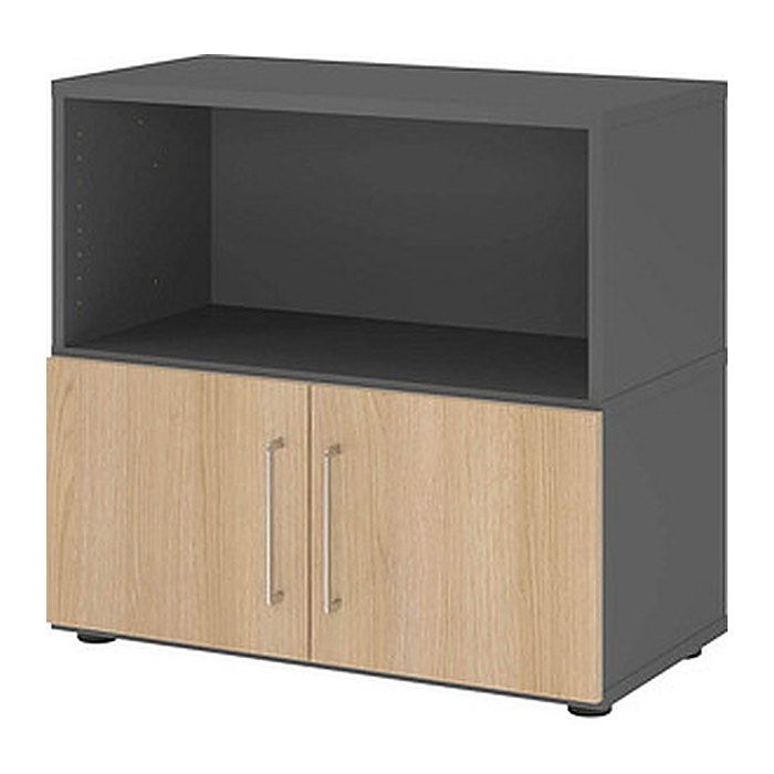 HAMMERBACHER Regalschrank FlexWall, VFW28T1KG/G/E/BS grafit, eiche 80,0 x 40,0 x 74,6 cm, 1 St.