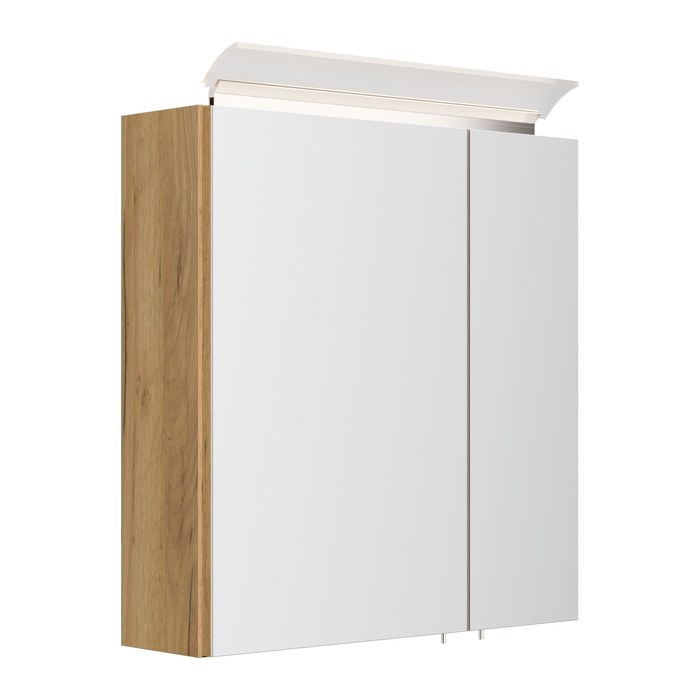 POSSEIK Spiegel mit Beleuchtung 60 eiche gold 60,0 x 17,0 x 62,0 cm