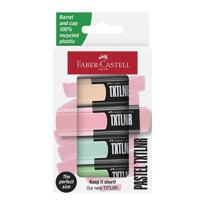 FABER-CASTELL TXTLNR Pastell Textmarker farbsortiert, 4 St.