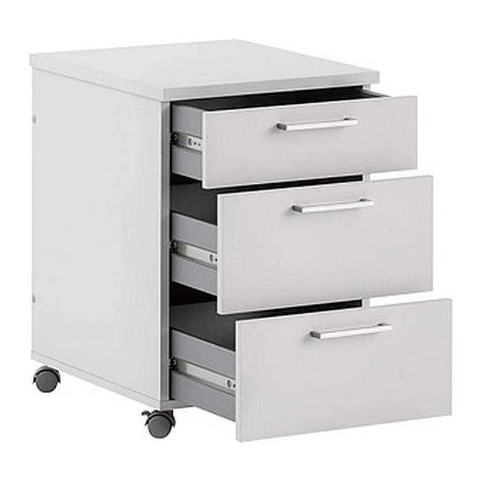 MÖBELPARTNER Rollcontainer lichtgrau 3 Auszüge 41,0 x 49,6 x 60,0 cm