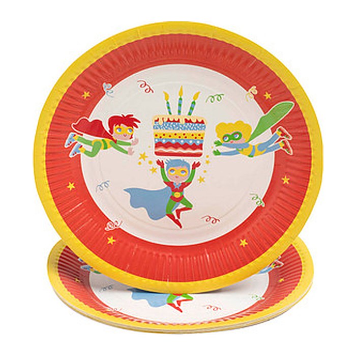 PROnappe Pappteller Superheld mehrfarbig Ø 23,0 cm, 10 St.