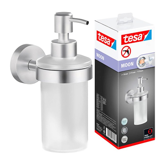 tesa Seifenspender MOON 40633-00000-00 Edelstahl Metall, Glas 200,0 ml, 1 St.