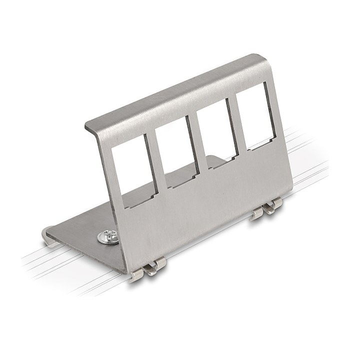 DELOCK Keystone Metall Halterung 4 Port für Hutschiene