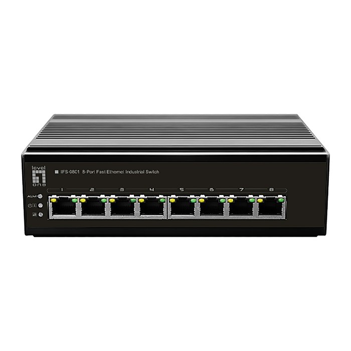 LevelOne Industr.Switch 8xFE+DIN Metall